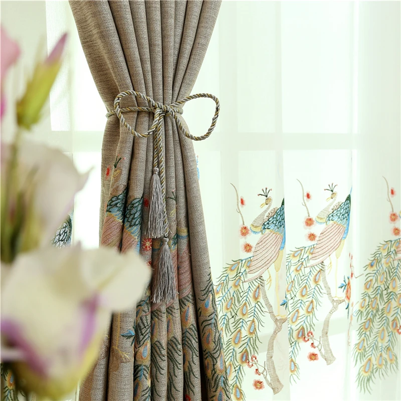 Китайские характеристики вышитый Высококачественный занавес s для гостиной