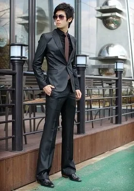 WEONEDREAM мужской деловой костюм куртки Slim Fit Custom Fit смокинг брендовые модные жениха мужская деловая одежда, костюм на свадьбу - Цвет: 1 button brightblack