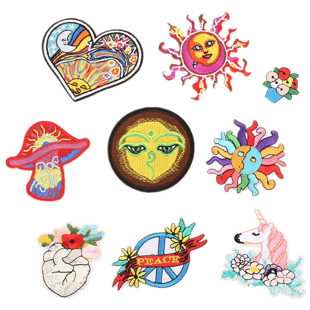 1 шт красочные вышитые нашивки для рюкзака Значки одежды железные