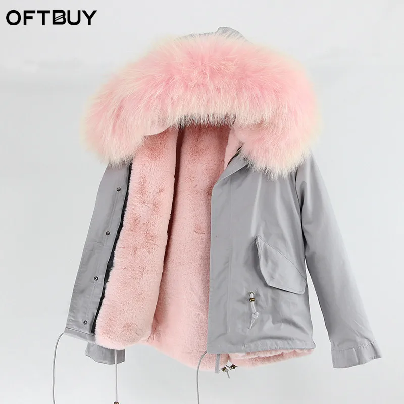 OFTBUY, серые парки, зимняя куртка для женщин, зимнее пальто, женская парка, пальто с натуральным мехом енота, воротник с капюшоном, теплая плотная - Цвет: 17