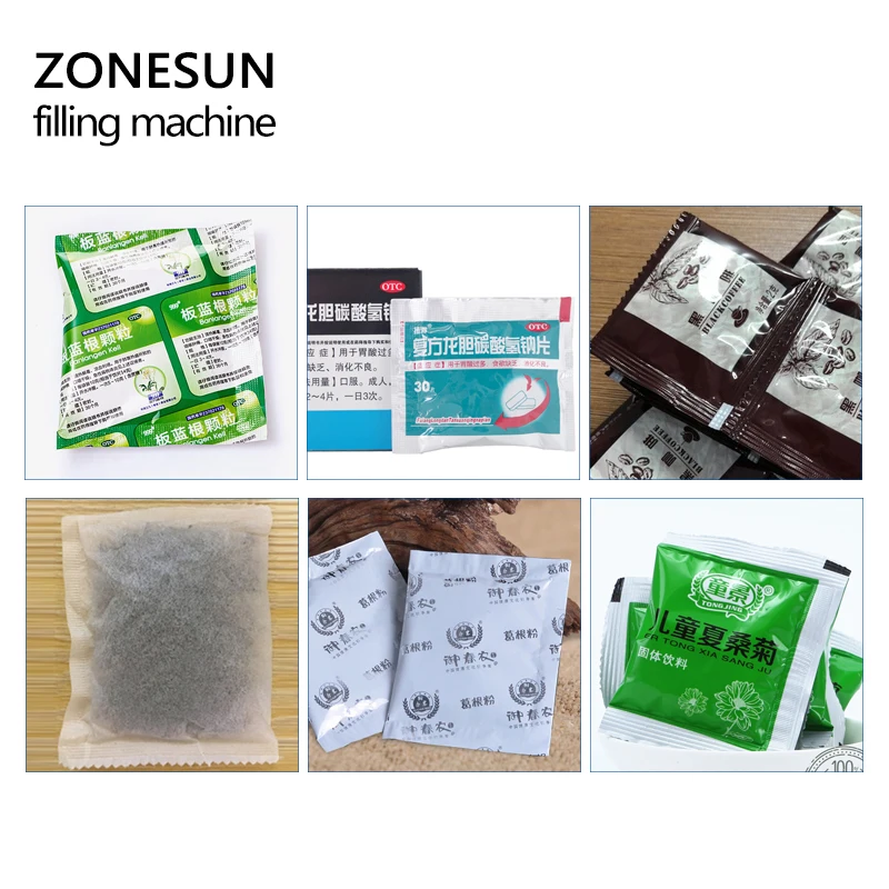 ZONESUN автоматическая 2-50 г сухая и массивная мощность наполнения аппаратная гайка автоматический вакуумный мешок всплеск запечатывания упаковочная машина
