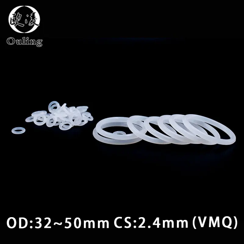 

5PCS/lot Silicon Ring Silicone/VMQ O ring 2.4mm Thickness OD32/34/35/38/40/42/44/45/48/50mm Rubber O RingSeal Gasket Washer