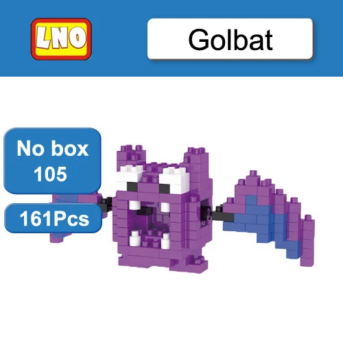 Golbat no box LoZ Блоки строительные мяч Пикачу Snorlax, чармандер, Бульбазавр Jigglypuff игрушки; фигурки героев аниме модель японский мультфильм подарок - Цвет: Golbat no box