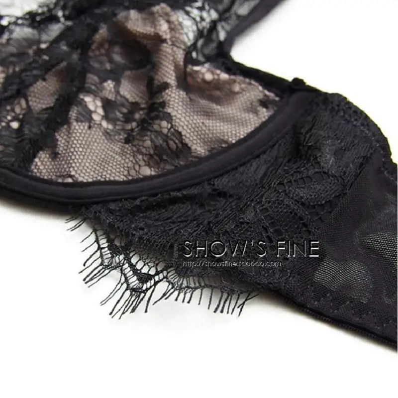 Женский черный новый дворец Холтер нижнее белье бюстгальтер набор ресниц