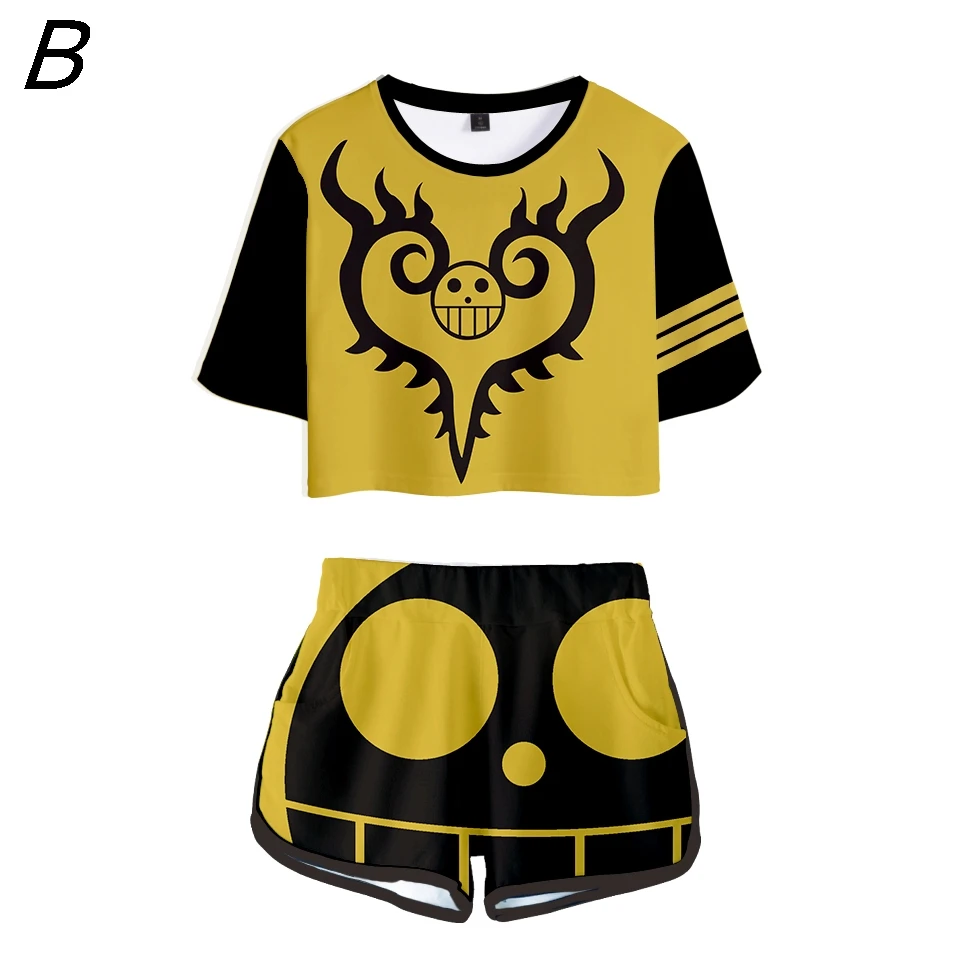 Один предмет Aventure Nieuwste Cool Midriff t-шорты сексуальный клубный костюм Vrouwen Straw Monkey D