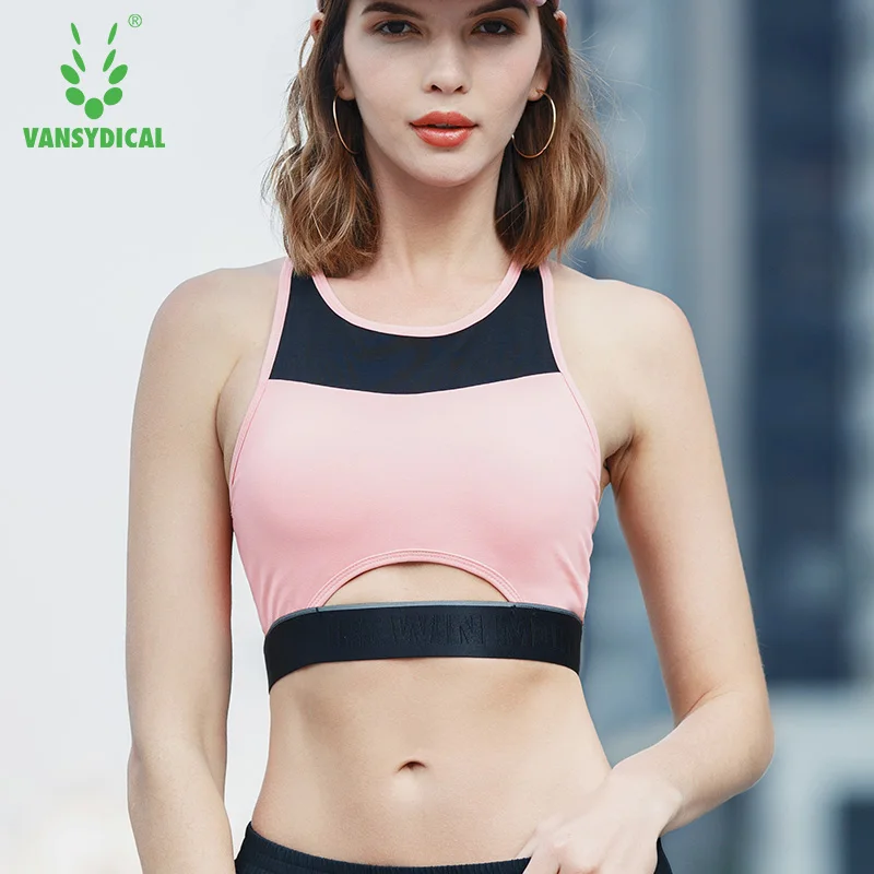 VANSYDICAL спортивный бюстгальтер Для женщин тренировки сексуальный пуш-ап Фитнес