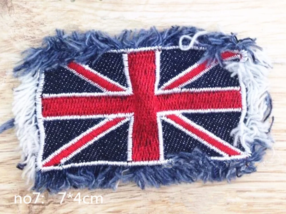 1 шт. Прошитые наклейки из джинсовой ткани в уличном стиле Персонализированный