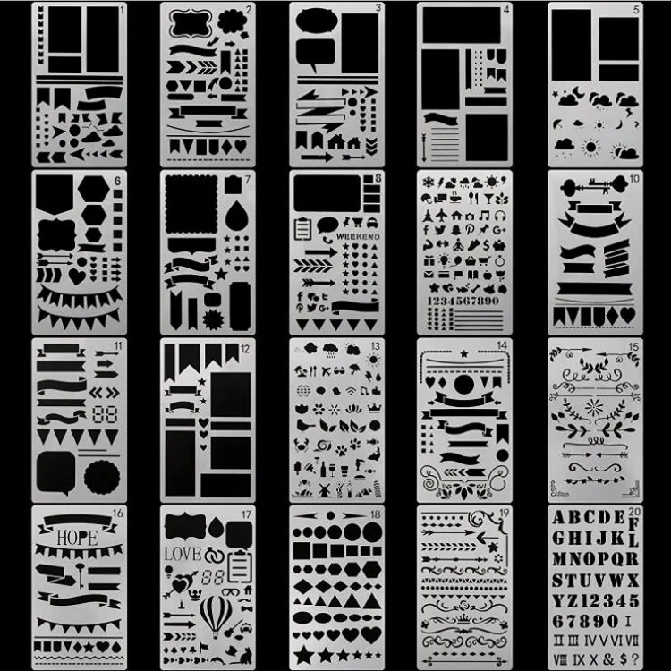 Новинка 20 шт./компл. A6 ярлыки для рисования DIY трафареты раскраска скрапбукинга