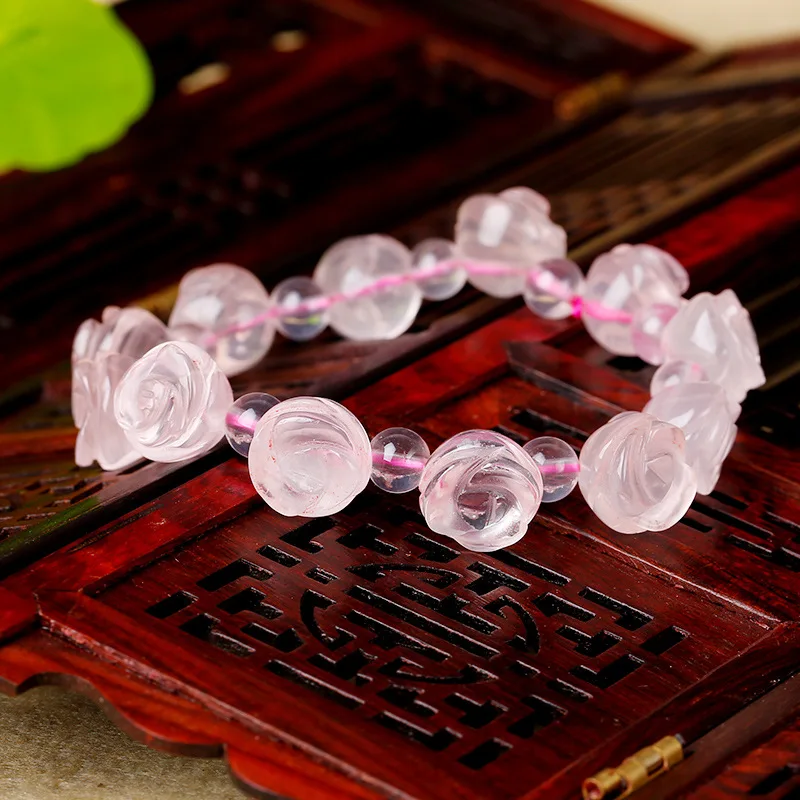 Counter genuine Pink Crystal Bracelet rose shaped female Wang help peach wholesale supply hand string jewelry Made in China | Украшения и