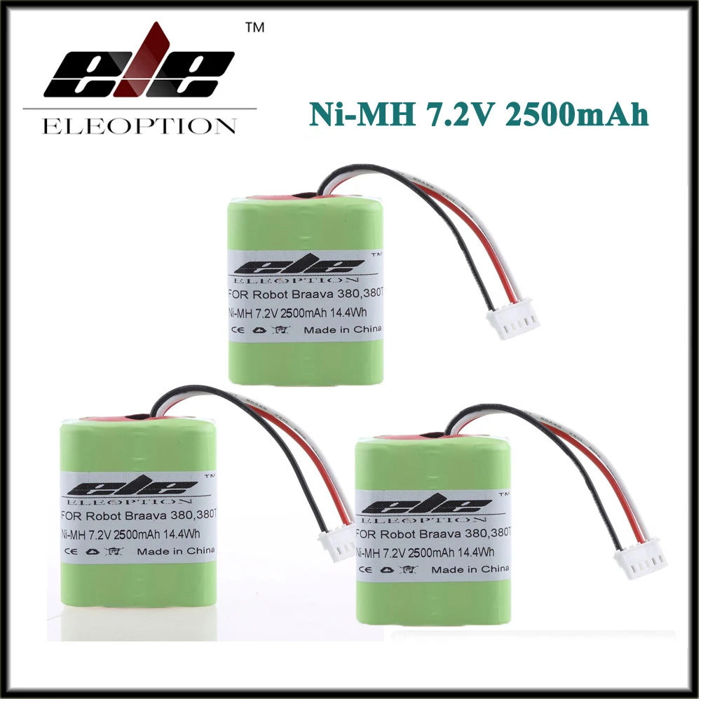 Аккумуляторная батарея Eleoption 2.5Ah 3 шт. 7 2 В 2500 мАч Ni MH для iRobot Roomba Braava 380 380T высокое