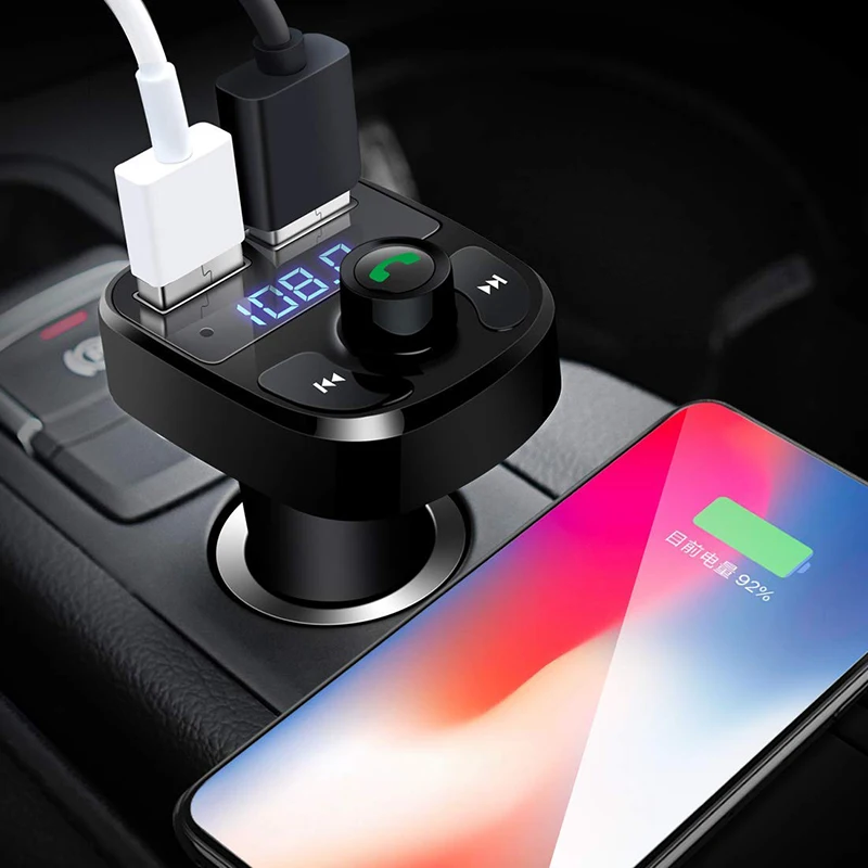 Rovtop Bluetooth FM передатчик MP3 плеер светодиодный громкой связи устройство для