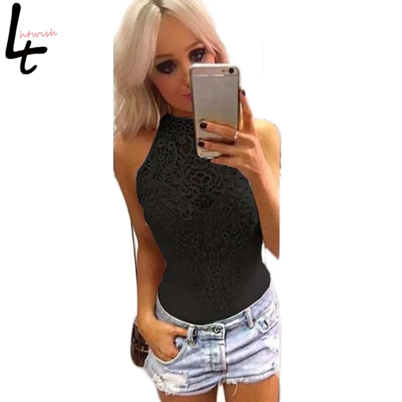 Летние пикантные кружева крючком Твердые комбинезоны Slim Fit полые-out лоскутное