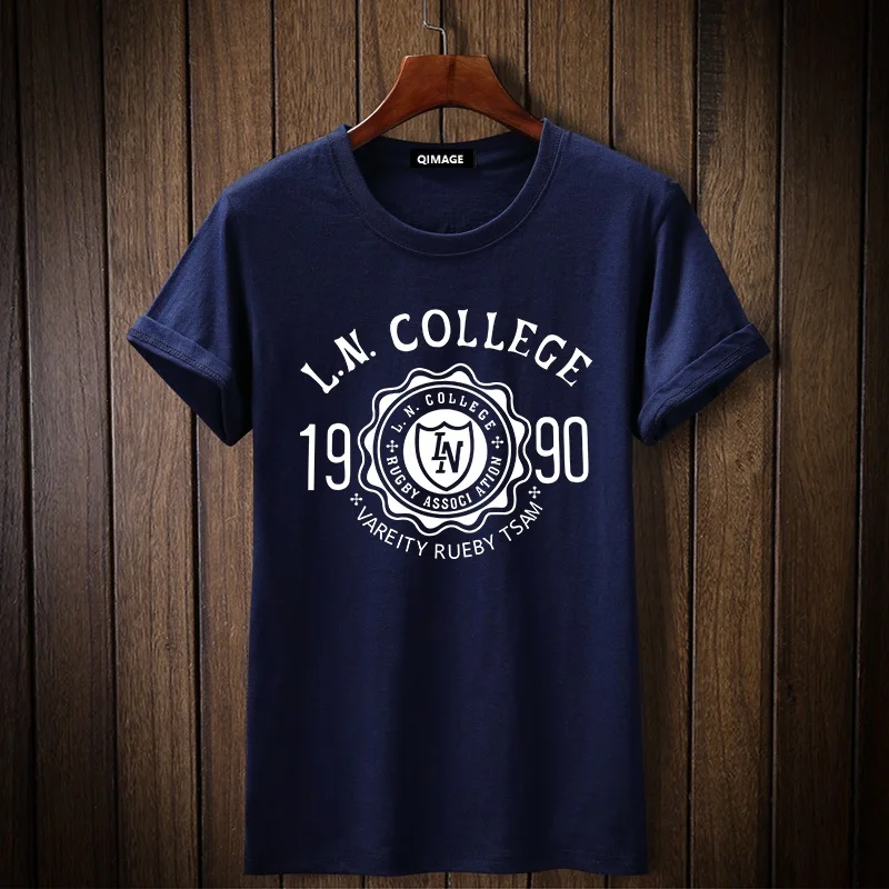 2018 Новая мужская футболка с коротким рукавом буквенным принтом индивидуальность