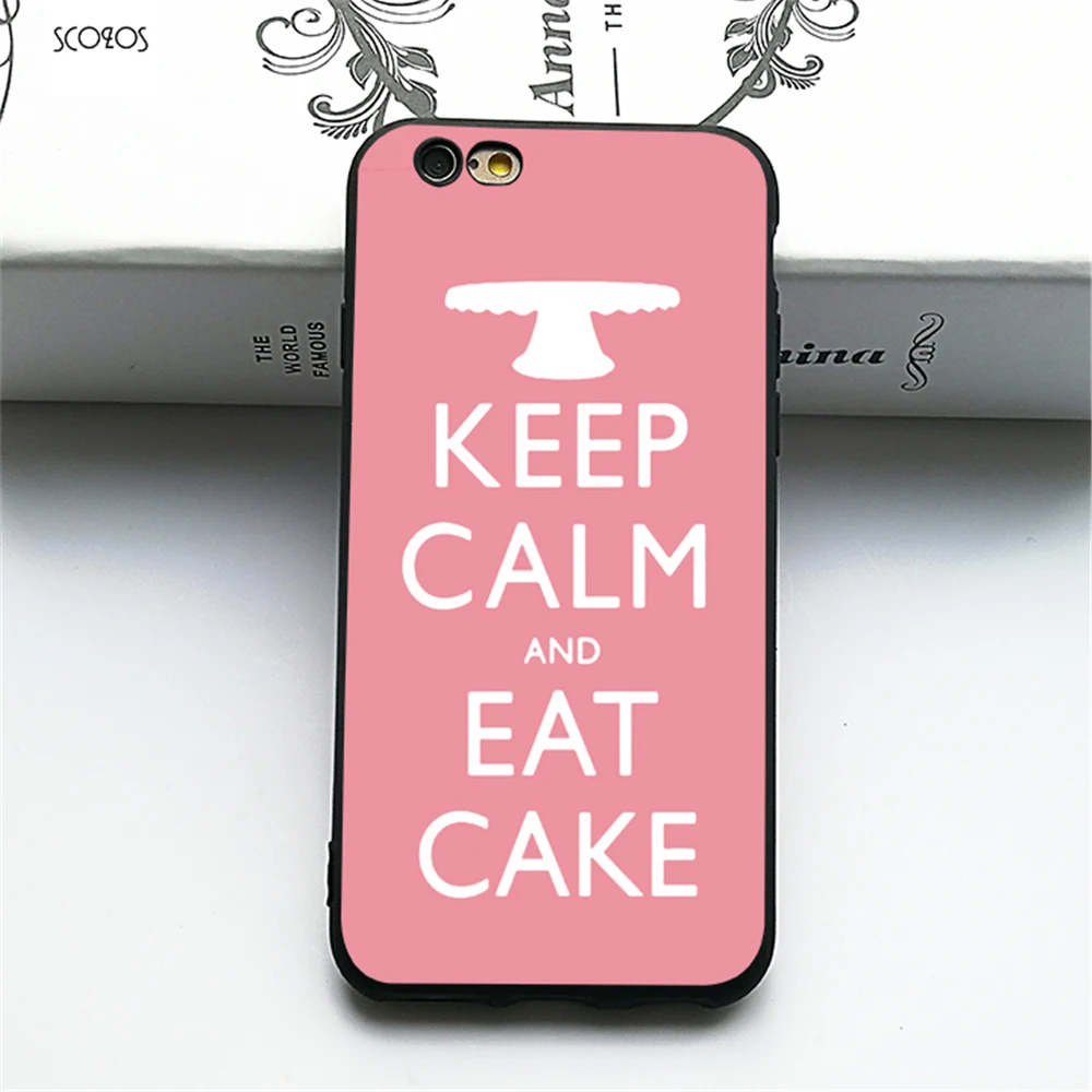 SCOZOS Keep Calm And Eat Cake силиконовый мягкий чехол для телефона iPhone 5 5S SE 6 7 8 S Plus X Xr Xs Max |