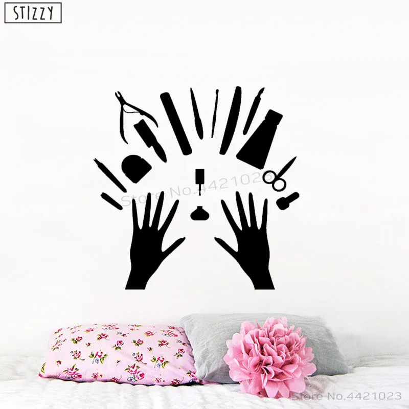 Настенная Наклейка stizzy для маникюра женщин ногтей салона красоты настенная