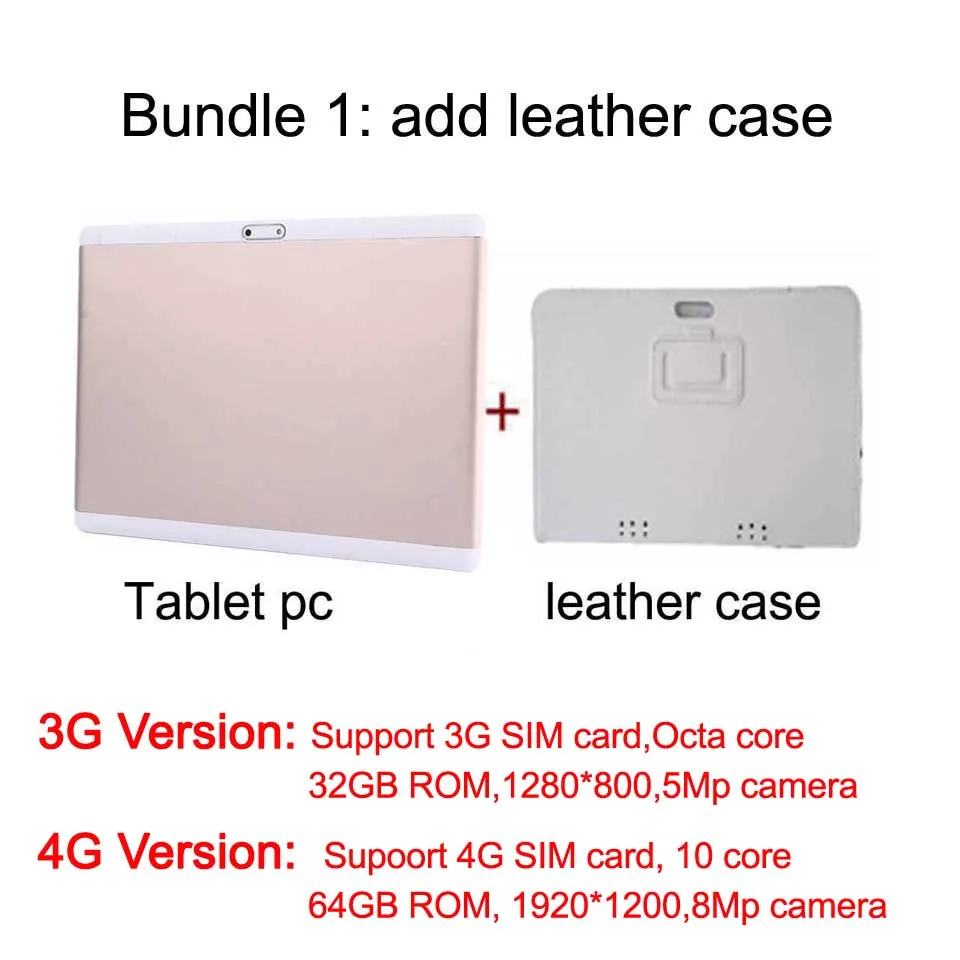 10,1 дюймов, 3G, 4G, LTE, четыре ядра, планшеты, Android 7,0, телефон для звонков, Wi-Fi, Bluetooth, gps, FM, 4 ГБ, 64 ГБ, 1920*1200, HD планшет, 10 - Комплект: add leather case