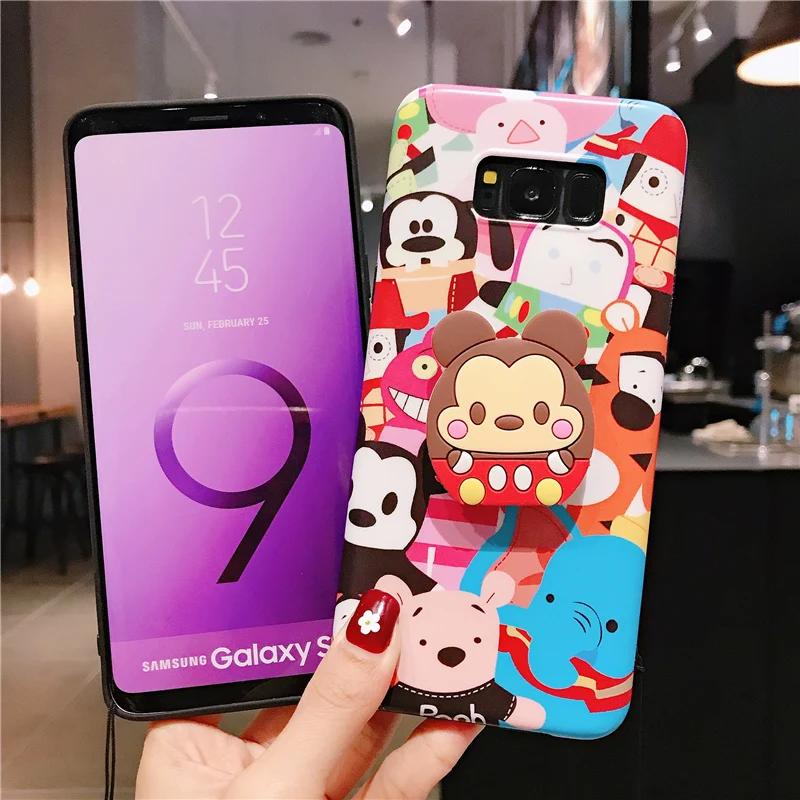 3 шт. чехол-накладка с героями мультфильмов для Samsung S9 S8 note 8 9 10 pro A8S A9S + подставка