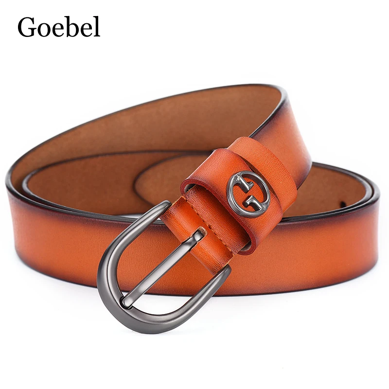 Модный женский ремень Goebel с пряжкой язычком поясной повседневные кожаные ремни