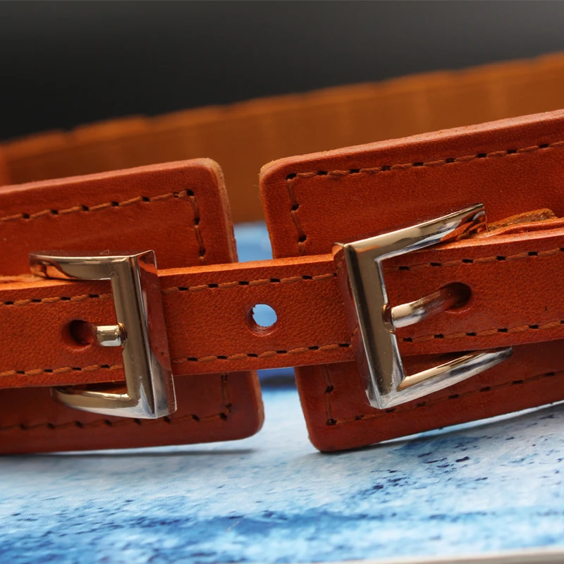 Двойной узкий пояс кожа дамы моды кожаный ремень платье Декоративные |
