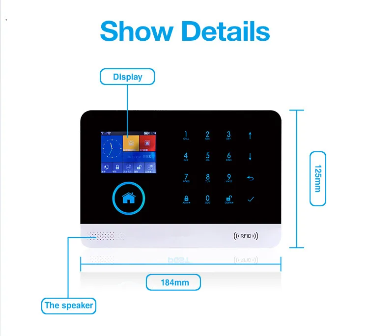 Home Alarm System Wifi 4G Intercom Remote Control Autodial 433MHz Detectors IOS Android Tuya APP Touch Keyboard | Безопасность и