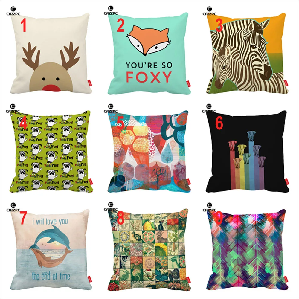 Радуга оленей Foxy зебры партии Мопс Слоны дельфины принт декоративная наволочка