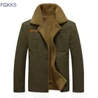 FGKKS зимняя мужская куртка в стиле милитари, брендовая армейская зеленая куртка-бомбер, Jaqueta Masculina, пальто, Мужская модная куртка, мужские пальто