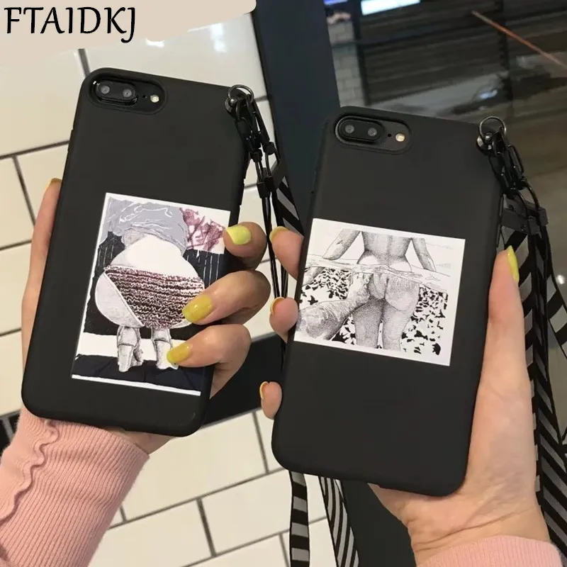 Чехол FTAIDKJ для iPhone 6S 7 8 роскошный мягкий силиконовый чехол 6 Plus + ремешок на руку|case