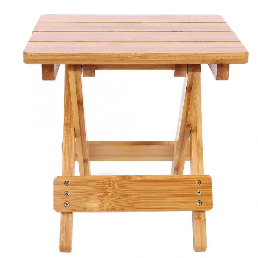 Бамбуковый складной табурет портативный бытовой из натурального дерева