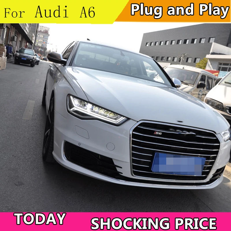 Doxa автомобильный Стайлинг для Audi A6 фары 2009-2012 2013-2018 светодиодные DRL Объектив