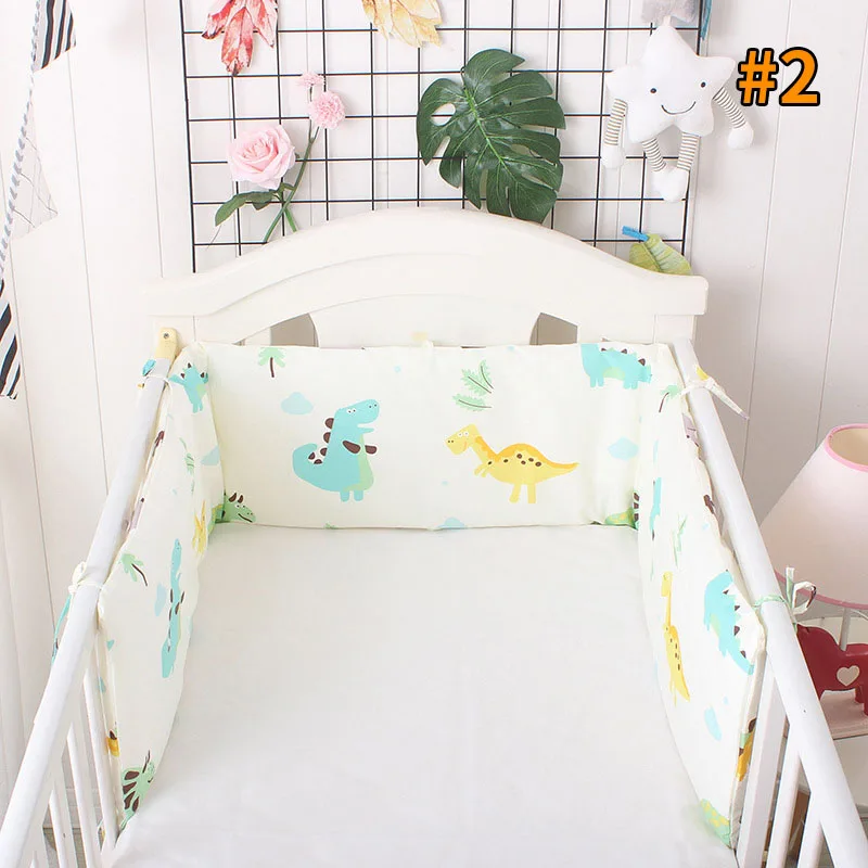 style 2 Cotton Baby Bed Bumpers Newborn Bed Safety Rails Anti-collision Infant Crib Protector Cushion Kids Crib Bumper Baby Bedding - Color: style 2
