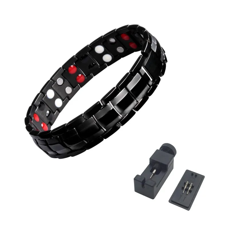 Энергии здоровья Мужчин и Женщин Браслеты Из Нержавеющей Стали 316L из Черного или