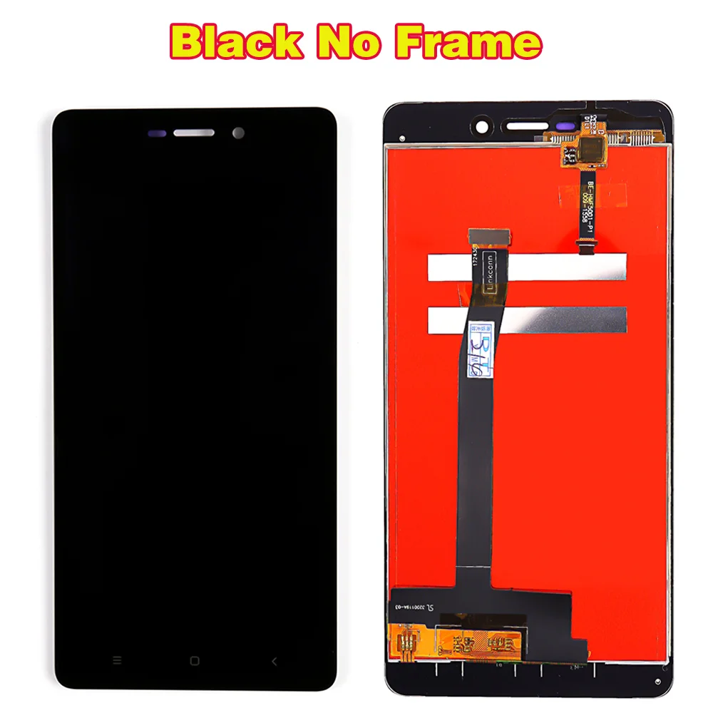 Black No Frame 5,0 дюймов ЖК-дисплей для Xiaomi Redmi 3 ЖК-дисплей сенсорный экран дигитайзер Рамка сборка стеклянная пленка для Redmi 3S Pro Запасная часть - Цвет: Black No Frame