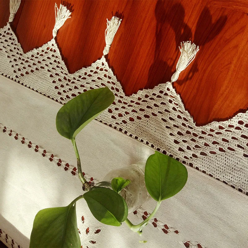 Открытое кольцо и слинг короткие Шторы для Кухня бежево-льняные рубашки с