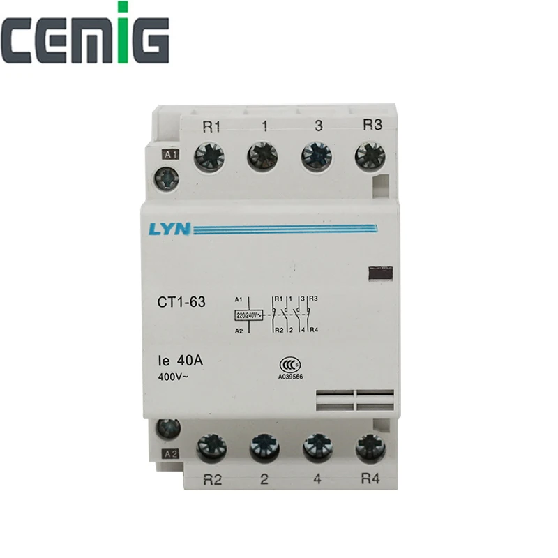 Cemig бытовой AC модульный контактор CT1 63 4P 32A 40A 63A 2NO 2NC 50/60 Гц 400В|Замыкатели| |