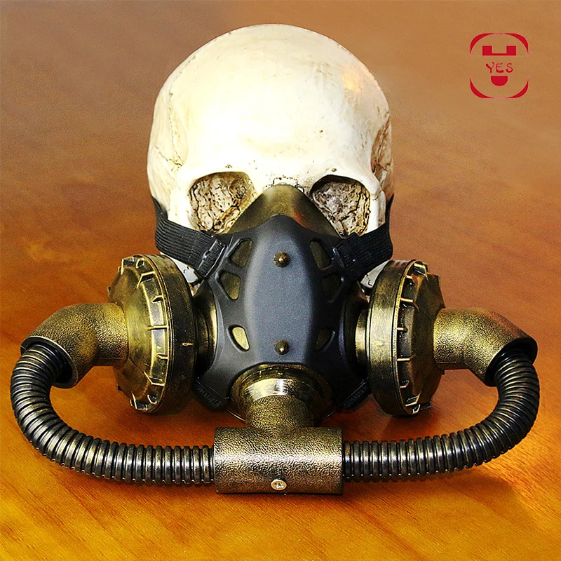 YES Retro Steampunk Gas Respirator Mask Goggles Gothic Anti-Fog Haze Mask Halloween Masquerade Holiday Party Cosplay Props Gift