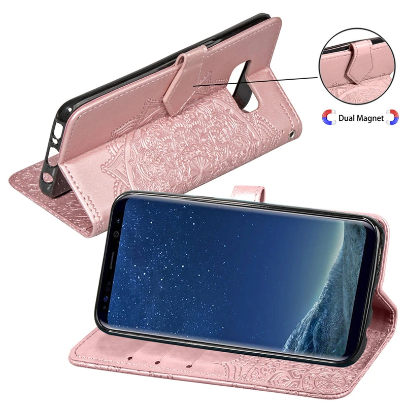 3D цветочный бумажник чехол для samsung Galaxy S6 S7 край S8 S9 плюс A7 A9 A6 A8 J2 J4 J6 J8 2018 A5 J3 J5 J7 2017