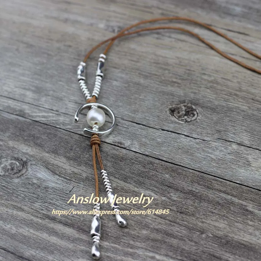original Anslow, Хит, модные ювелирные изделия, Новое поступление, для женщин и мужчин, ручная работа, сделай сам, шарм, обертывание, длинное ожерелье, подвеска, подарок на день рождения, LOW0060AN - Окраска металла: original