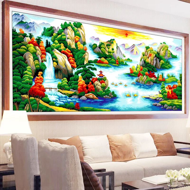 DIY 5D Sale Diamond Embroidery, Diamond Mosaic, Full, Landscape Diamond Painting, Cross Stitch,3D, Meaning Fortune and Wealth