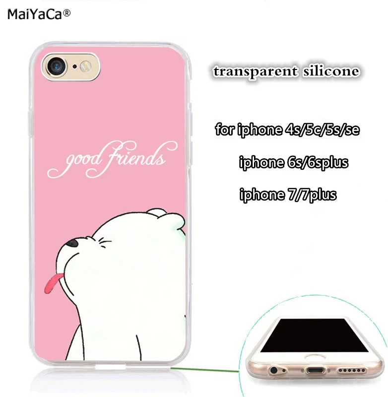 Ice bear мы лучшие друзья навсегда BFF силиконовый прозрачный чехол для iphone 11 pro max 5S se 6s plus 7 plus 8 plus XR XS MAX - Цвет: B5877