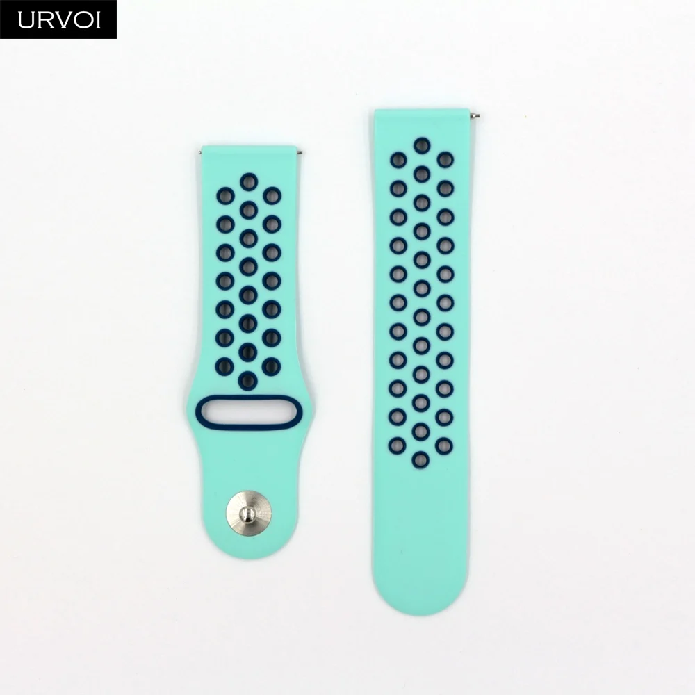 Aqua D Blue URVOI для Galaxy Watch Active/42/46 мм gear sport Силиконовый ремешок быстроразъемные контакты мягкий сменный 22 мм/20 мм - Цвет ремешка: Aqua D Blue