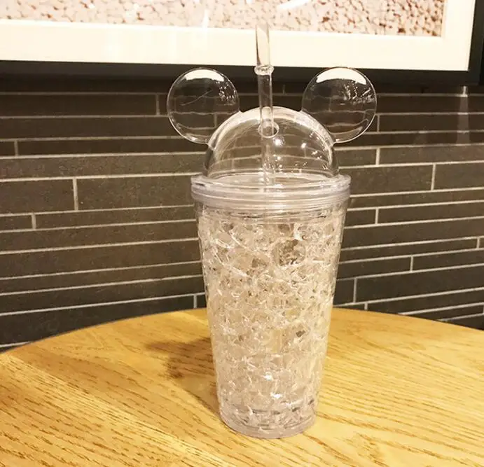 Летние разбитые бутылки для воды женские студенческие дробленые бутылки для воды со льдом маленькие свежие и милые пластиковые бутылки градиентные бутылки для льда - Цвет: 1