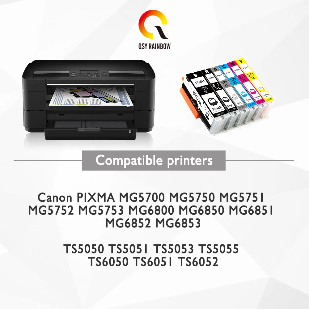 10 шт. PGI 570 CLI 571 совместимый картридж с чернилами для CANON Pixma MG5750 MG5751 MG5752 MG5753 MG6850 MG7750