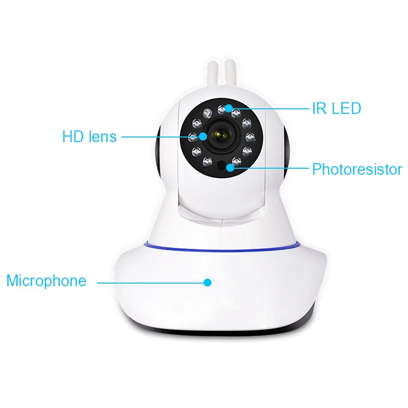 Ip Camara Wi-Fi 720 Hd 2Mp ИК Onvif сигнал тревоги выход беспроводная камера домашнее ночное