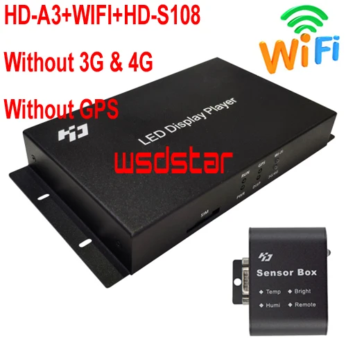 HUIDU HD A3 + WI FI S108 USB порт полноцветный асинхронный Светодиодный контроллер