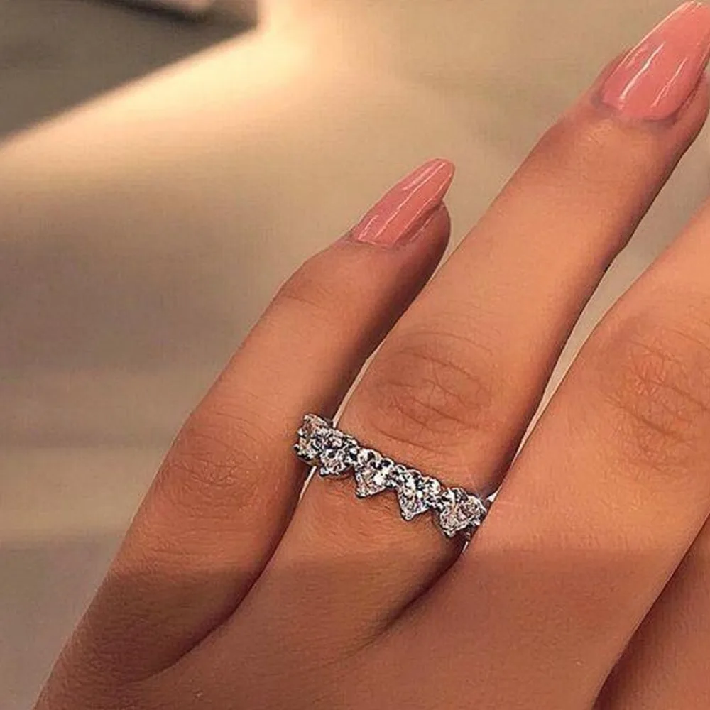 Циркониевое сердце кольцо для женщин шикарное свадебное обручальное Ювелирные