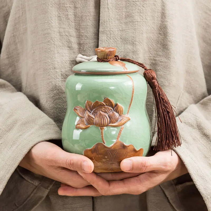 Керамическая чайная банка Gourd Redware коробка запайки для чайных пакетиков