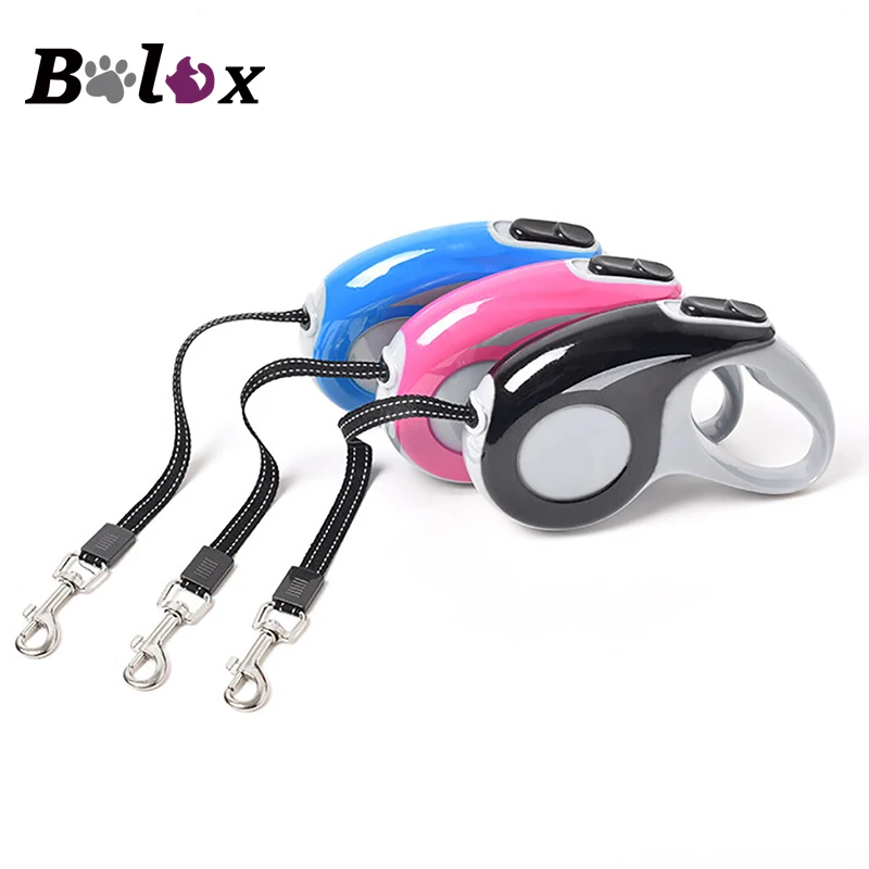 Выдвижной Поводок для собак автоматический регулируемый 5 м 3 нейлоновый поводок