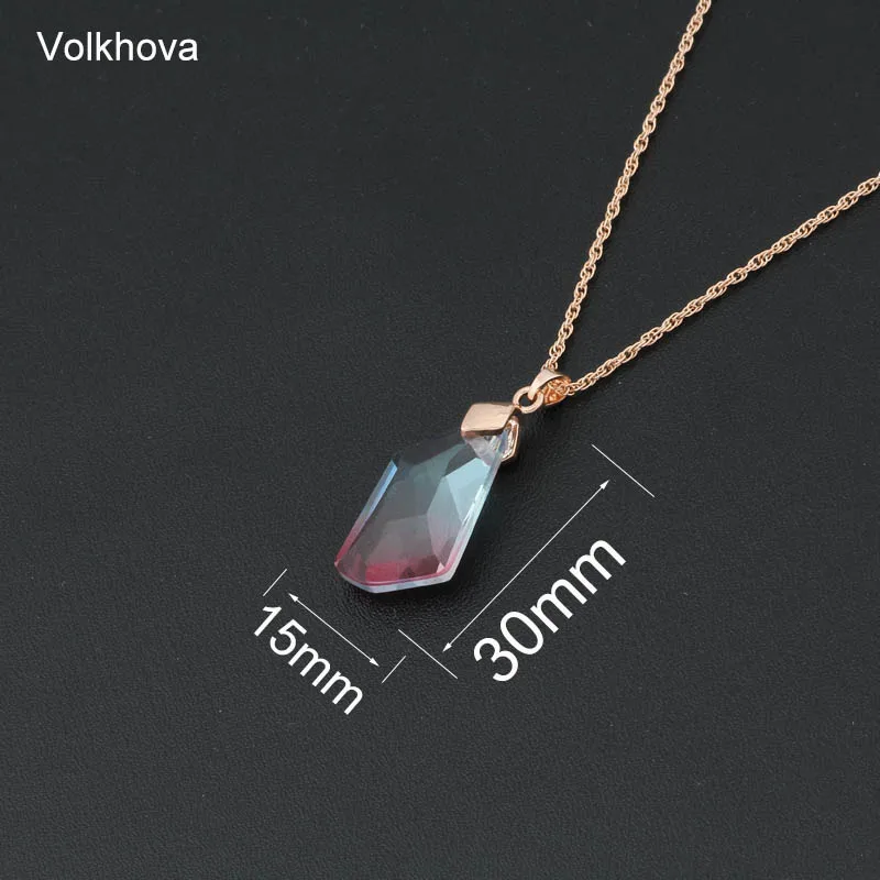 Volkhova New Irregular Crystal Jewelry Set For Women Party Attractive 585 Rose Gold Color Zircon Dangle Earrings | Украшения и