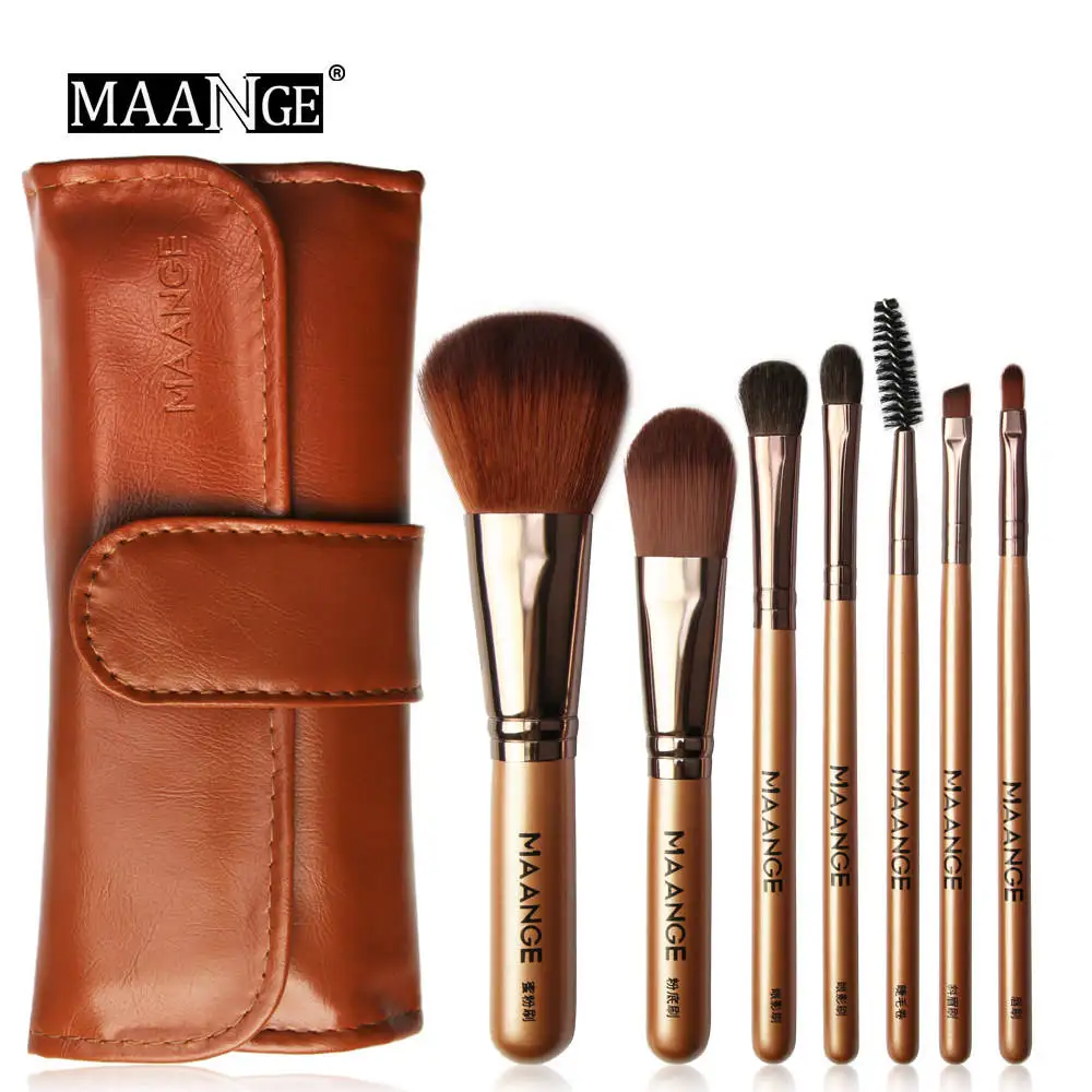 MAANGE 7 Pcs Makeup Brushes Set Eyebrow Eyelash Eyeshadow Blending Powder Blush Brush Cosmetic Make Up Tool Kits Maquiagem | Красота и