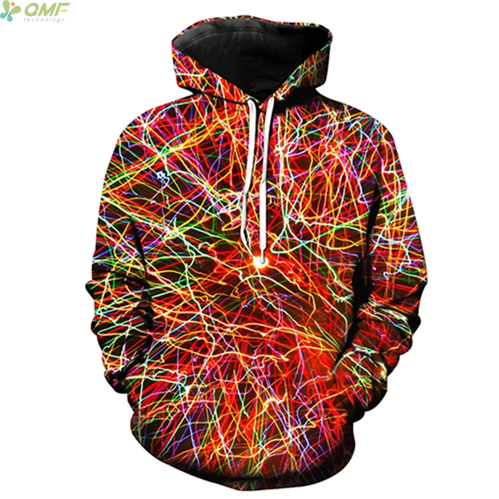 Психоделические фейерверк цифровой печати прилив Для мужчин кофты толстовки Casual